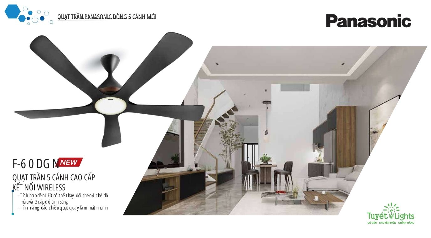 Quạt trần Panasonic F-60DGN Dẫn đầu xu hướng với công nghệ đổi mới và hiện đại